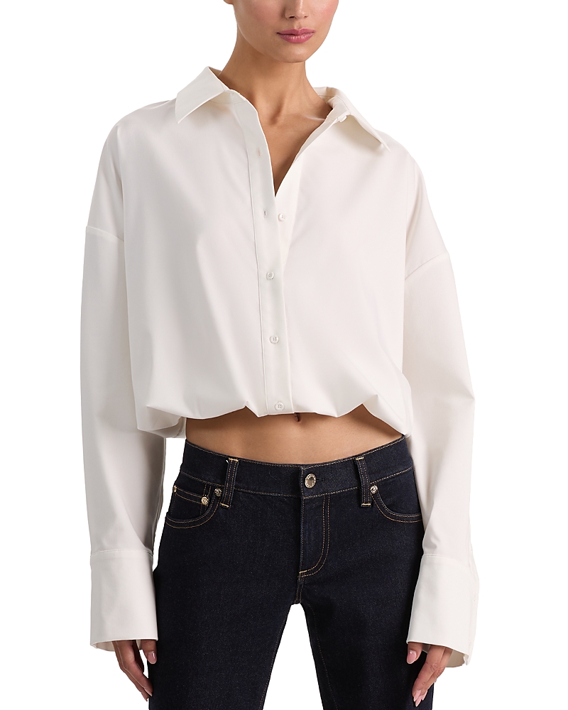 Alice and Olivia Tobie Twill Bubble Hem Shirt