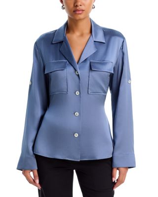 Sonny Silk Notch Collar Blouse