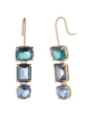 Stone Triple Drop Earrings