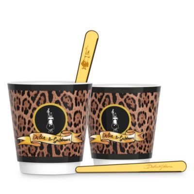 Dolce&Gabbana Porcelain Espresso Cups and Stirrers, Set of 2