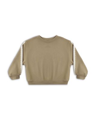 Girls' Oversized Lace Trim Sweatshirt - Little Kid