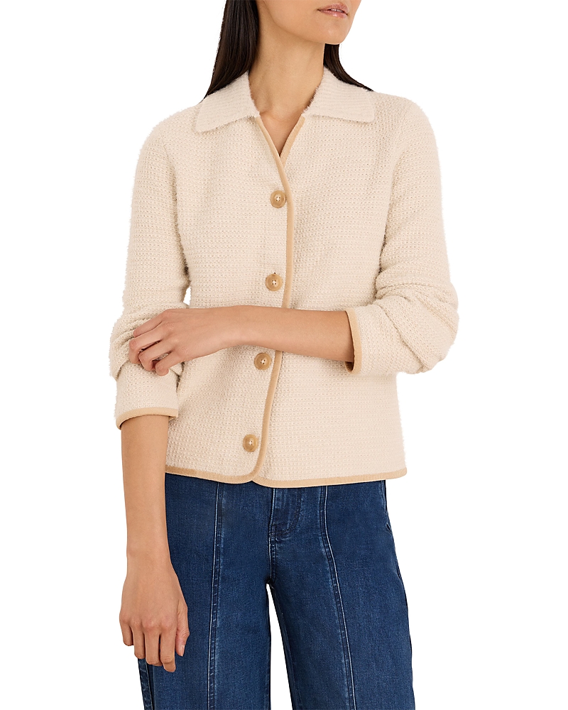 Nic+Zoe Textured Velvet Corduroy Trim Jacket