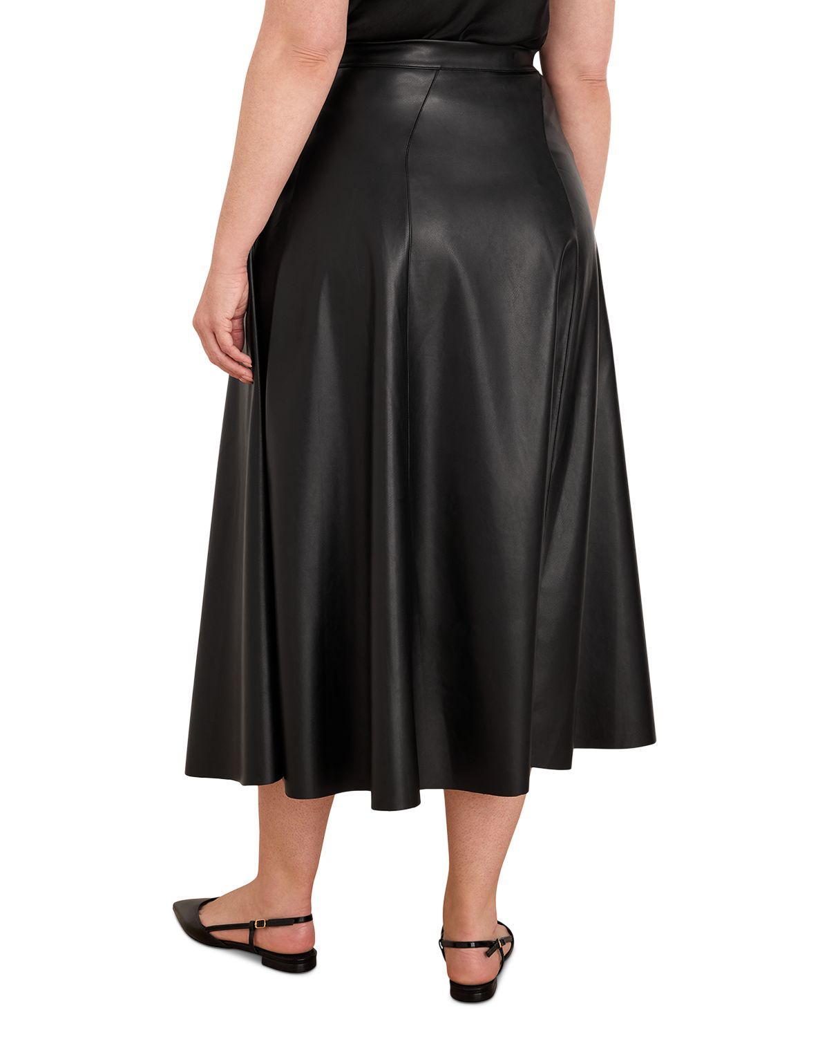 Faux Leather Seamed Midi Skirt thumbnail 2