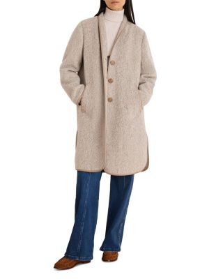 Jacquard Side Slit Top Coat