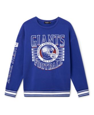  Unisex NFL New York Giants Striped Rib Crew Fleece