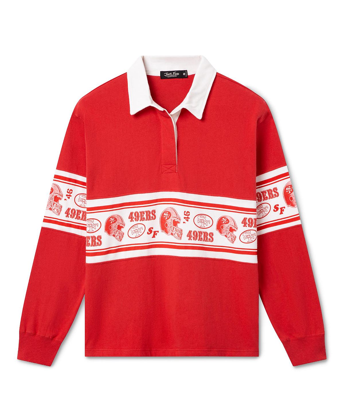 Junk Food Clothing Women's San Francisco 49ers Helmet Rugby Shirt