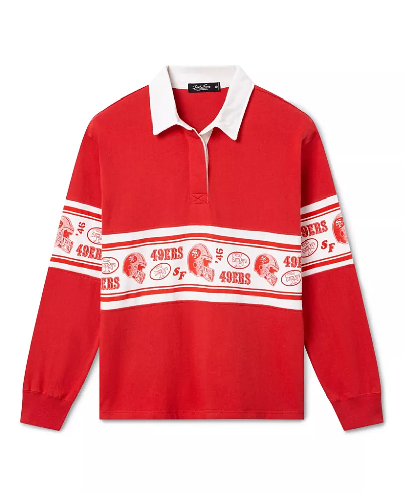 Junk Food Clothing Women's San Francisco 49ers Helmet Rugby Shirt