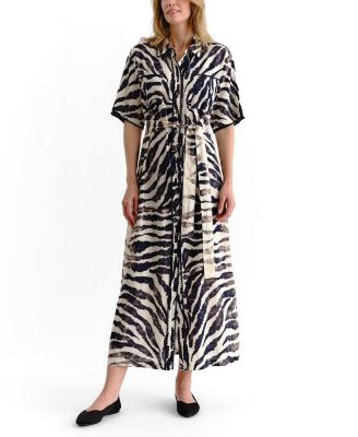  Lucia Midi Linen Shirt Dress