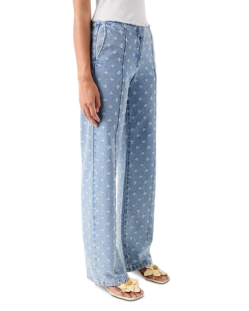 TRESSE Puarington Canvas Denim Mid Rise Wide Leg Jeans in Blue