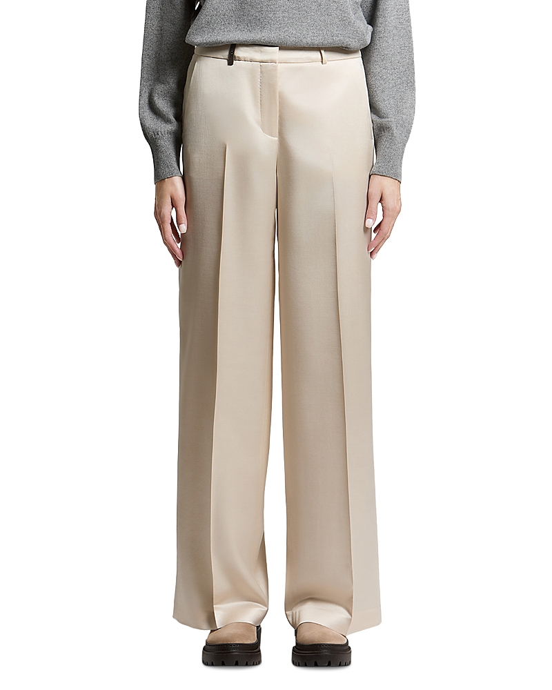 Peserico Satin Straight Palazzo Pants