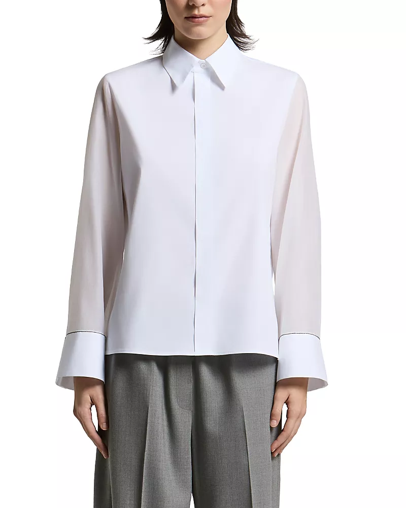 Peserico Cotton Blend Poplin Blouse