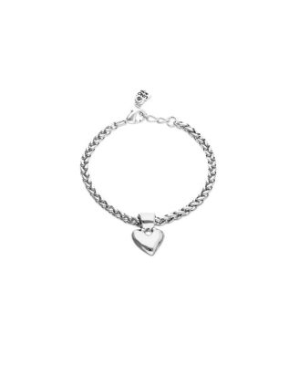  Chain Bracelet with Sterling Silver Plated Heart Detail
