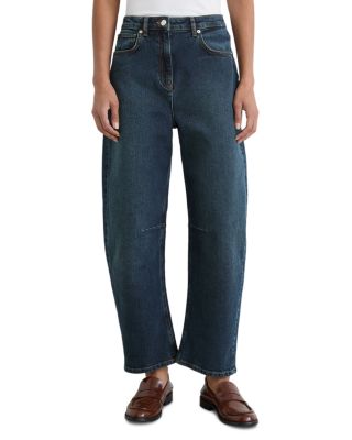 Levitt Cotton Stretch Mid Rise 32" Barrel Jeans in Antique Mid Blue