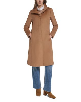 Stand Collar Wool Blend Coat