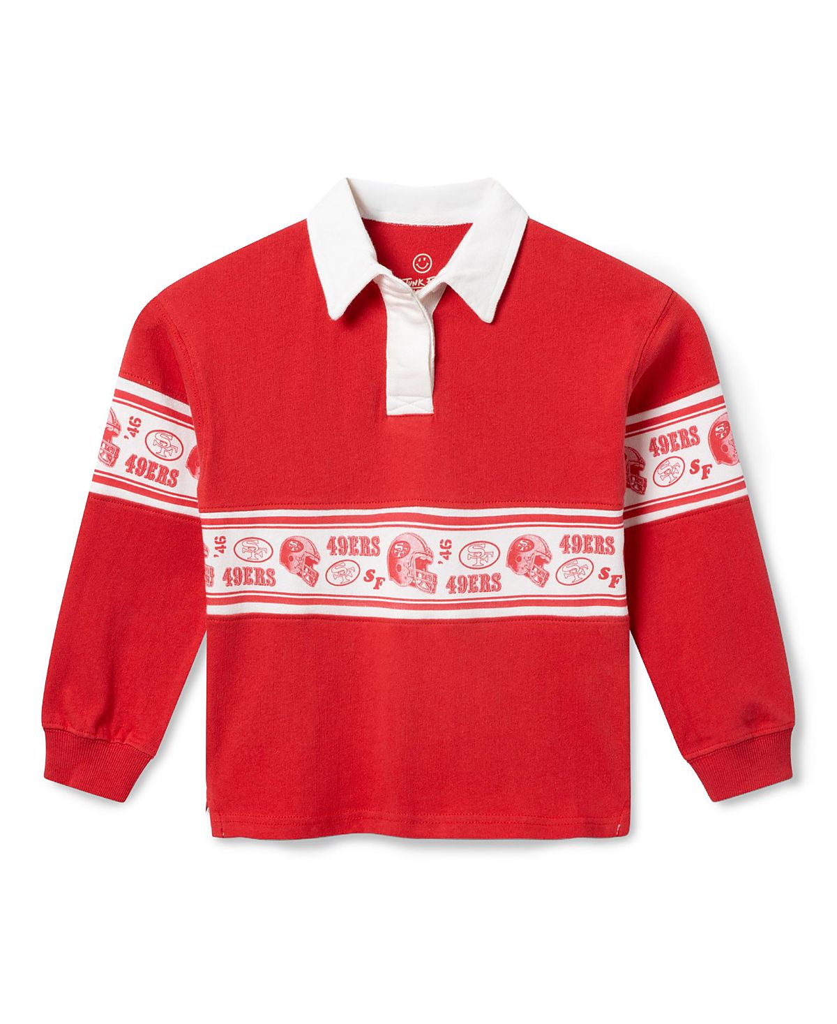 Junk Food Clothing Unisex Kids San Francisco 49ers Rugby Long Sleeve Polo - Little Kid, Big Kid