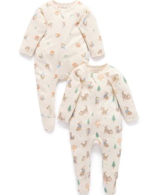 Boys' 2 Pack Printed Zip Footie - Baby