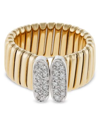 18K Yellow Gold Via Mercanti Diamond Kiss Tubogas Ring, 0.22 tcw
