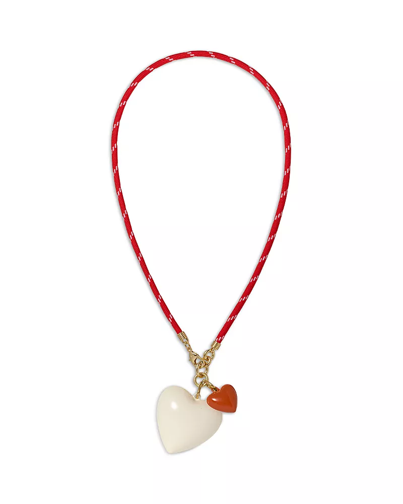 Roxanne Assoulin The Happy Cord Double Heart Pendant Necklace, 18