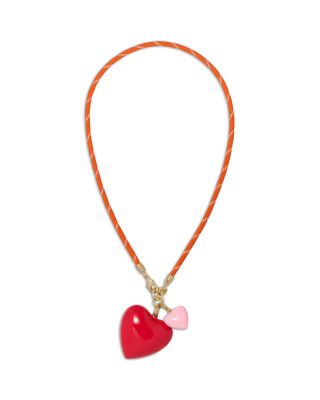 The Happy Cord Double Heart Pendant Necklace, 18"