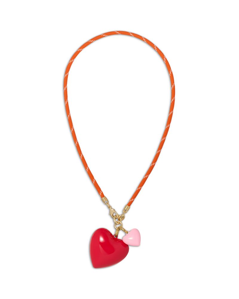 Roxanne Assoulin The Happy Cord Double Heart Pendant Necklace, 18"
