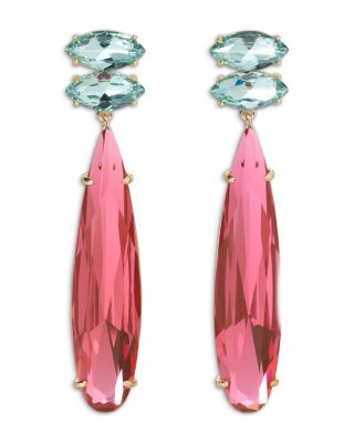 Roxanne Assoulin The Icicle Crystal Navette Linear Drop Earrings