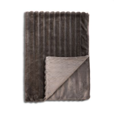 Channel Faux Fur Throw Blanket