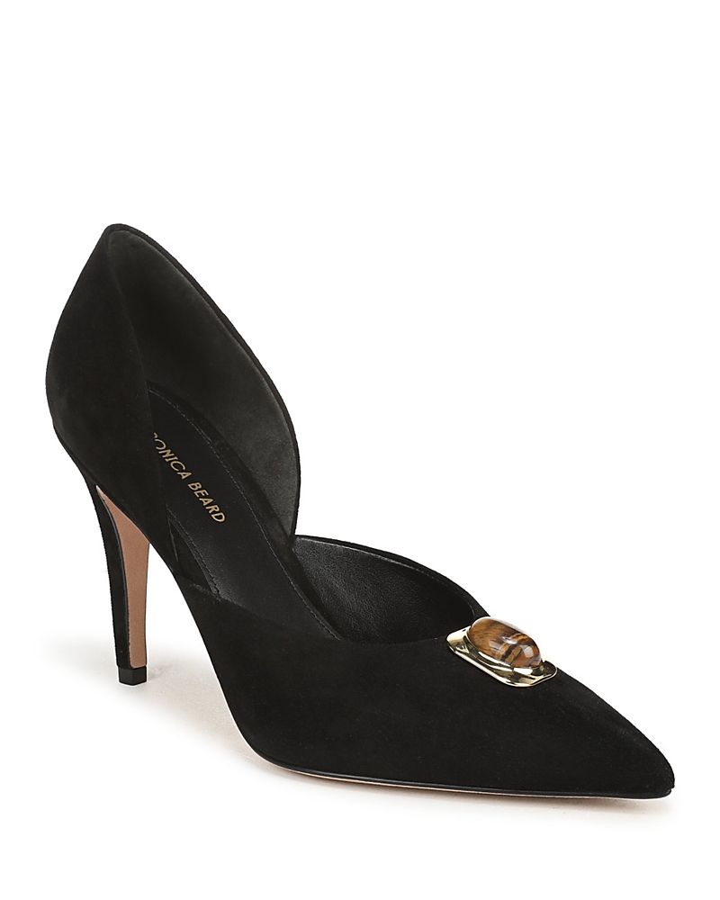Veronica Beard Women's Lorena Cabochon Suede D'Orsay Pumps