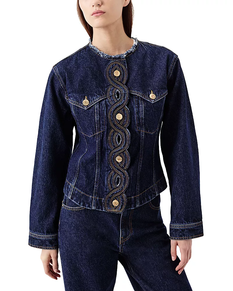 TRESSE Cotton Braided Denim Jacket