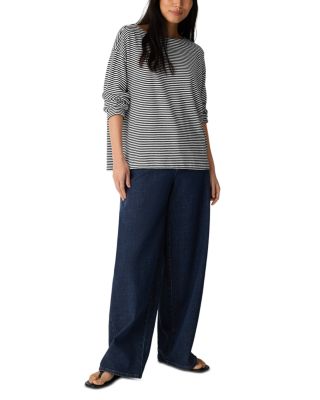 Striped Bateau Neck Boxy Top - thumbnail 7