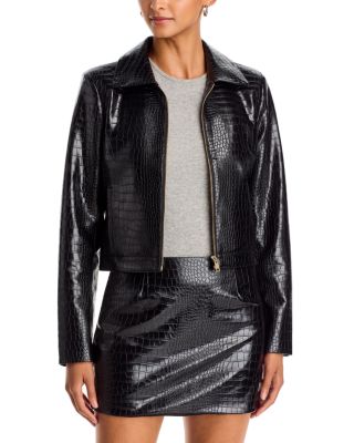 Lola Faux Leather Zip Front Jacket