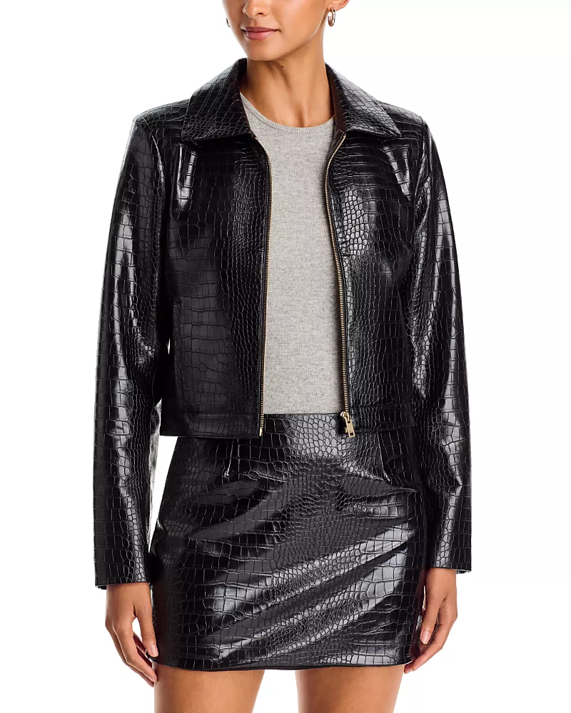 Generation Love Lola Faux Leather Zip Front Jacket