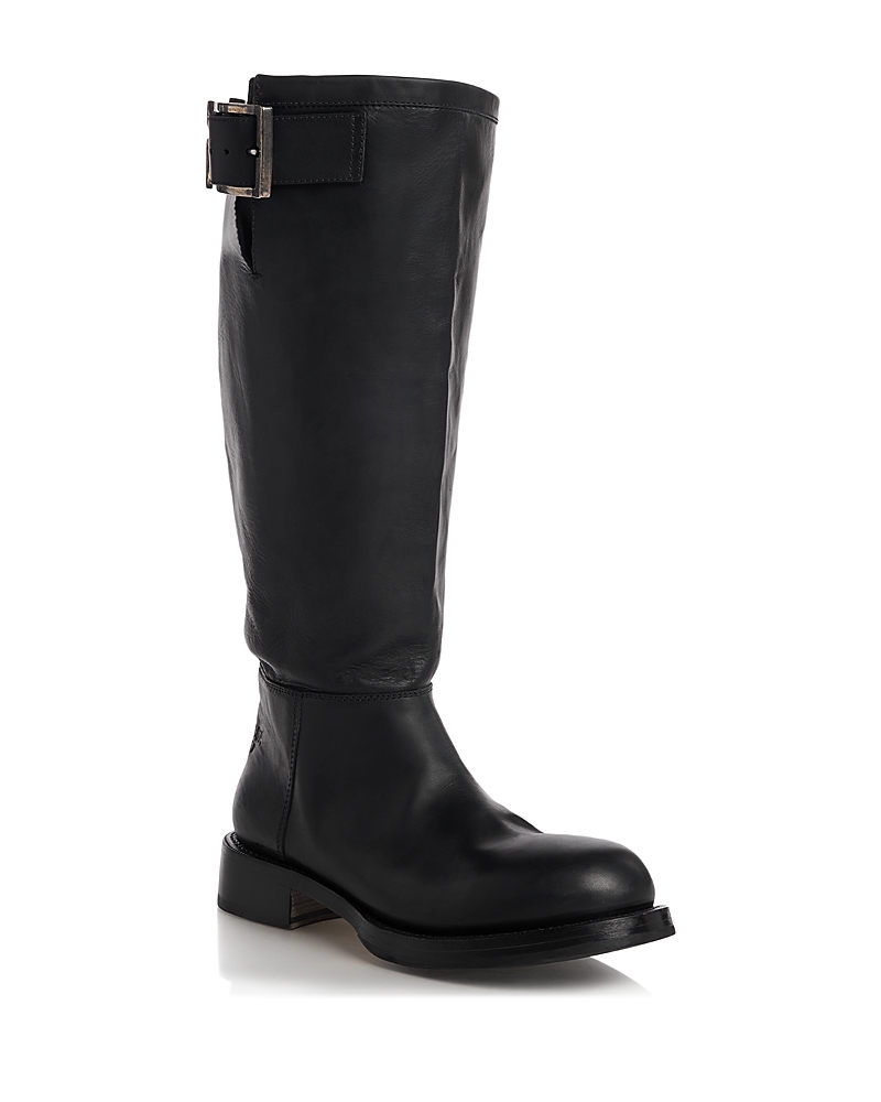 Balenciaga Women's Buckle Tall Leather Boots