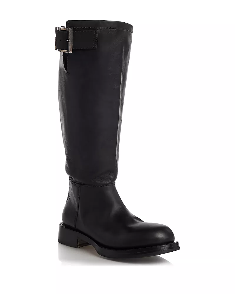 Balenciaga Women's Buckle Tall Leather Boots