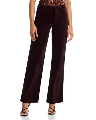 L'agence Stevie Velvet High Rise Straight Jeans In Dark Java