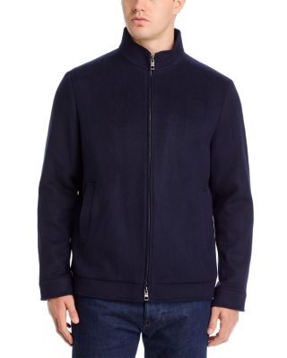 Peter Millar Crown Flex Merino Wool Bomber Jacket In Blue