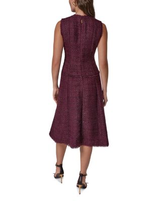 Textured Tweed A Line Midi Dress - thumbnail 4