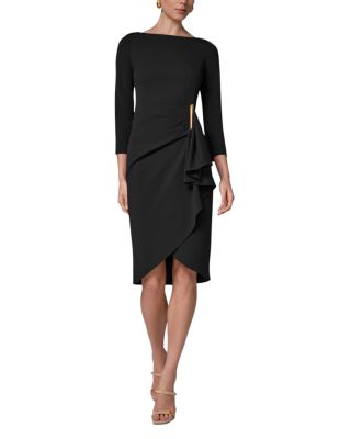 Cascade Ruffle Boat Neck Sheath Dress - thumbnail 2