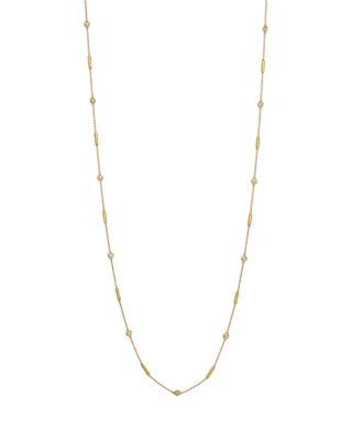 Roberto Coin 18K Yellow Gold Diamonds by the Inch Yellow Diamond Bezel & Polished Bar Collar Necklace, 0.83 tcw