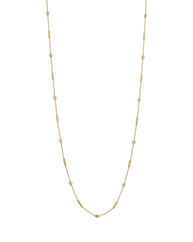Roberto Coin 18K Yellow Gold Diamonds by the Inch Yellow Diamond Bezel & Polished Bar Collar Necklace, 0.83 tcw by Bloomingdale's