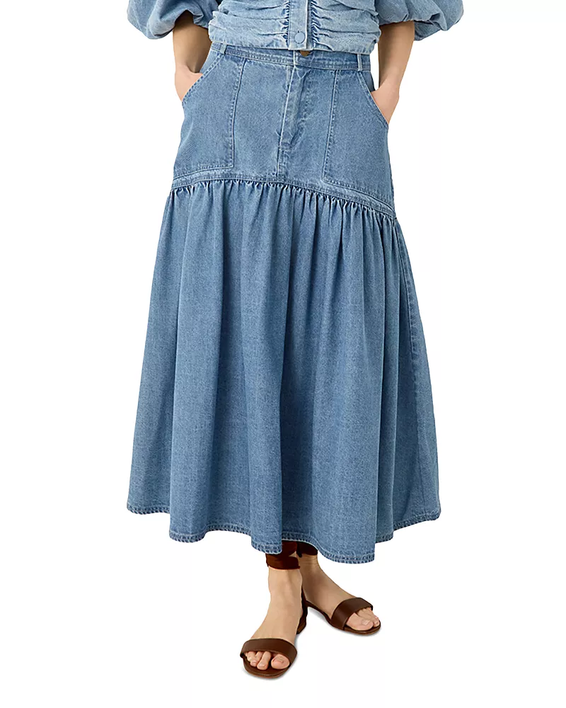 Marie Oliver Sophie Cotton A Line Midi Skirt