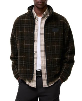  Check Wool Cashmere Blend Fleece Jacket