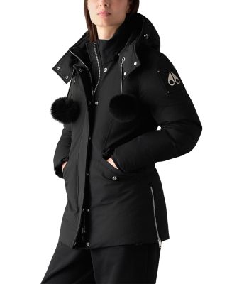 New Age 3Q Hooded Shearling Trim Down Jacket
