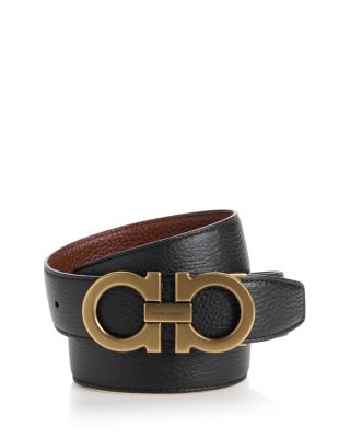 Men's Double Gancini Reversible Leather Belt