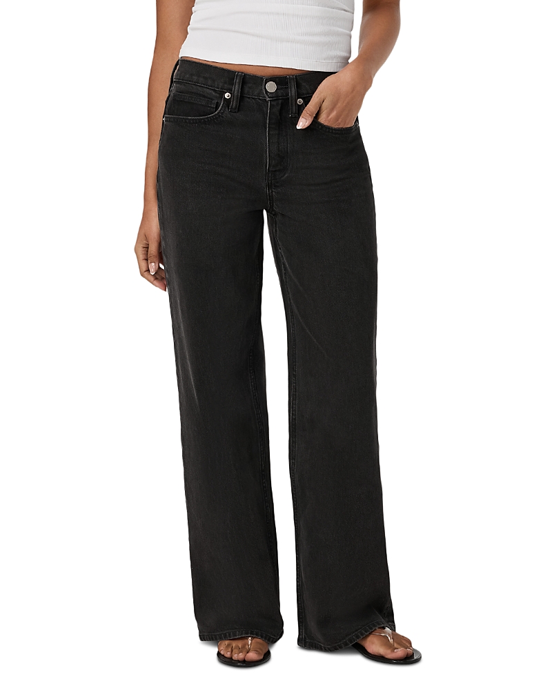Vuori Vintage Cotton Blend Mid Rise Wide Leg Jeans