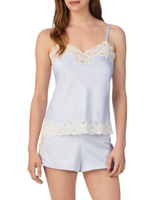 Lace-Trim Satin Short PJ Set