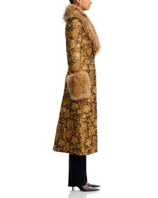 Ivella Faux Fur Trim Jacquard Coat - thumbnail 5