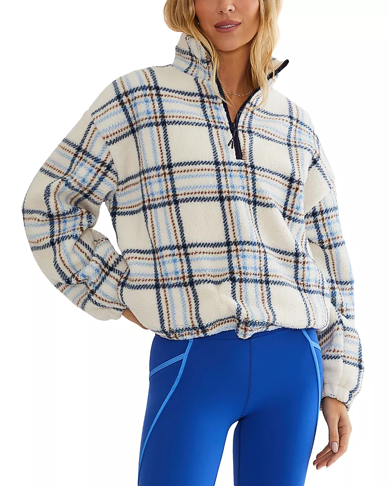 Beach Riot Leona Sherpa Quarter Zip Top