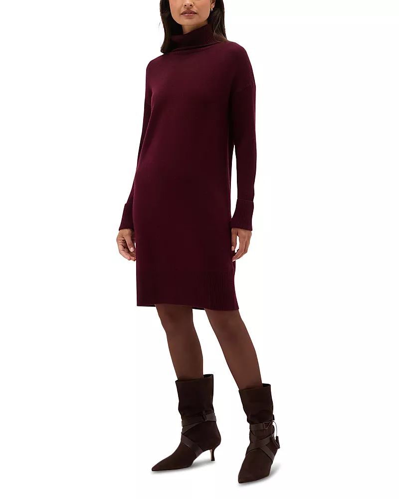 Hobbs London Petite Ava Turtleneck Knit Dress