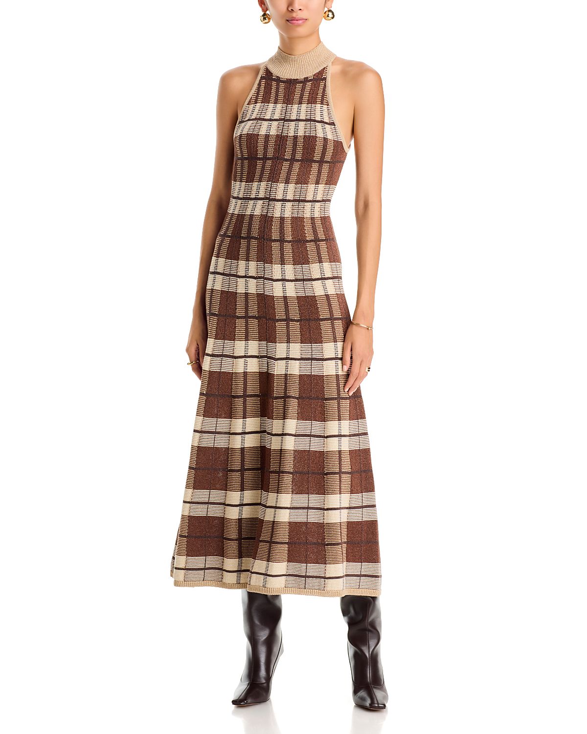 Ramy Brook Louisa Heritage Brown Plaid Dress