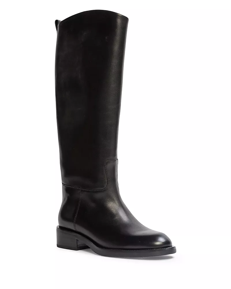 Black Suede Studio Women's Pace Leather Riding Boots